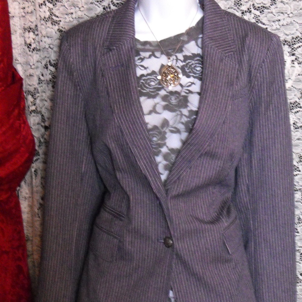 Banana Republic Blazer Blue/White PinStripes Sz 10